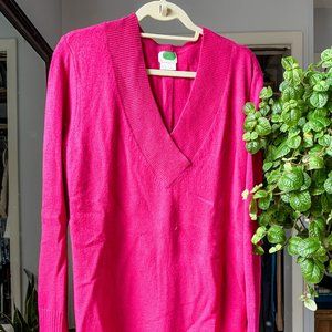 Bright Pink V-Neck Anthropologie Sweater